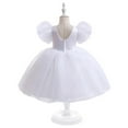 NAISIBABY Girls Princess Dress, Bubble Sleeve Cute Wedding Party Dress