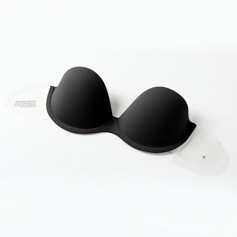 SELONE Sticky Bras for Women Push Up Strapless Sticky Seamless No Show  Invisible Lift Up Silicone for Backless Dresses for Sagging Breasts Ladies  Gathering Invisible Glossy Breast Stickers Black L 