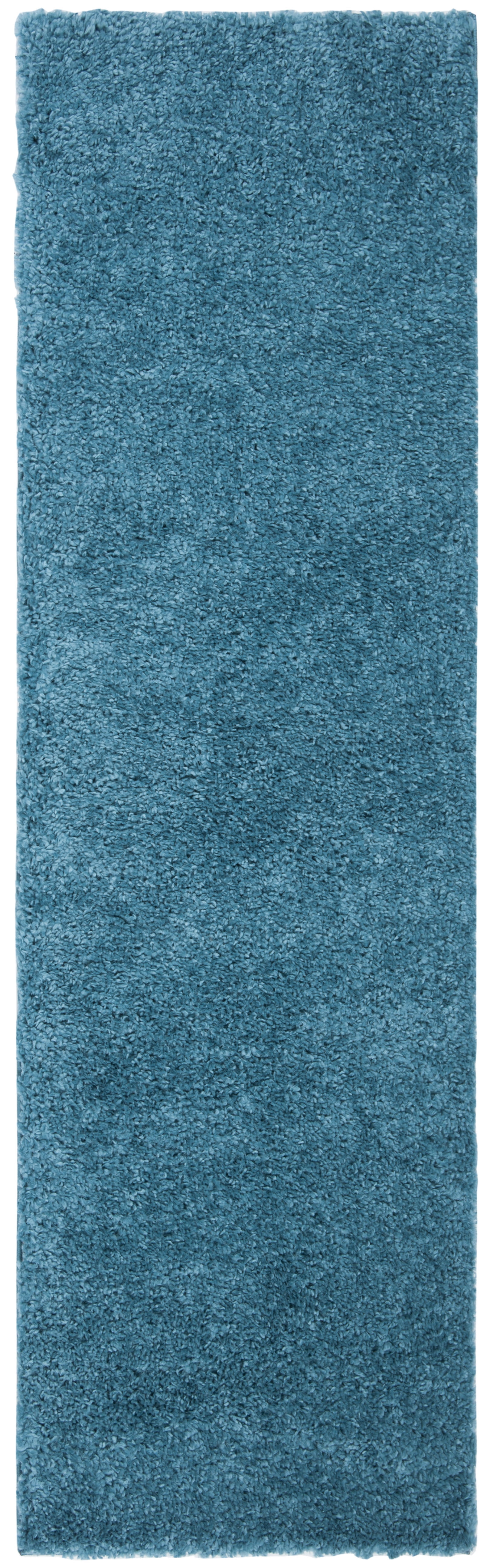 Safavieh August Carlene Solid Plush Shag Runner Rug, Turquoise, 2'3" x 14'