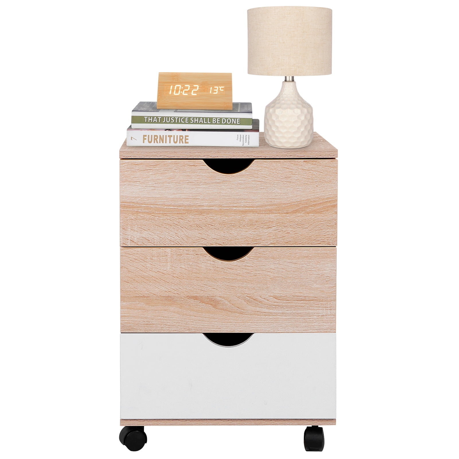 FAGINEY File Table Movable Bedside Nightstand File