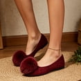 thumbnail image 2 of Jamicy Women's Casual Shoes Casual Summer Flock Mary Jane Ballet Flat Dressy Work Office Flat Shoes with Soft Sole, 2 of 9