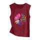 thumbnail image 3 of Playeras,Blusas y Tops,Ropa para Mujer Damas Camisetas Mujeres Activewear Tank Tops sin mangas Yoga Workout Tank Tops Loose Fit Running ejercicio gráfico camiseta (Wine, S), 3 of 4