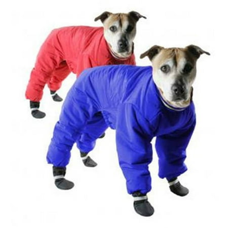 002019 Muttluks Four Legged Nylon Reversible Snowsuit, Red/Blue, 8