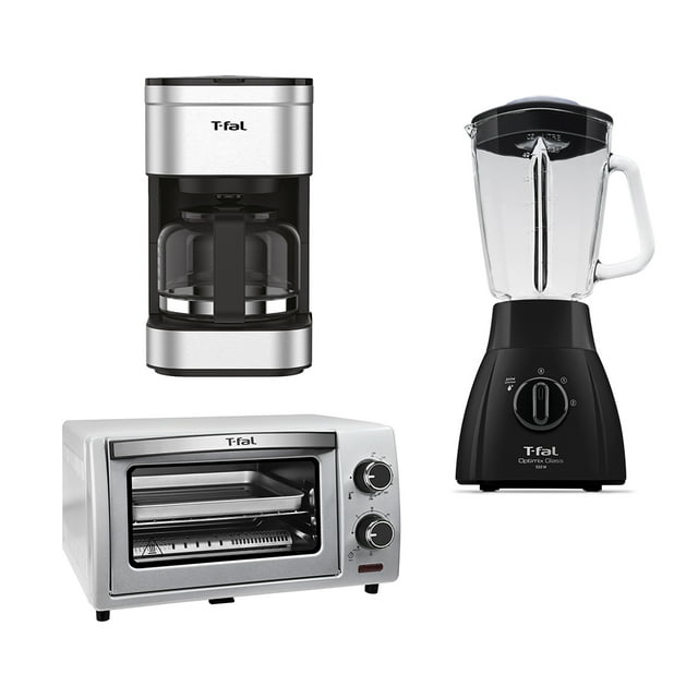 Combo Horno Tfal con Licuadora de 2 Velocidades y Cafetera, Color Silver y Negro