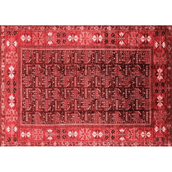 Ahgly Company Indoor Rectangle Oriental Red Industrial Area Rugs, 8' x 10'