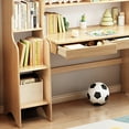 thumbnail image 6 of WILK Solid Wood Kids Study Desk Drafting Table Student's Computer Station and Writing Desk with Multiple Bookshelf, Drawer and Large Desktop (Nature), 6 of 7