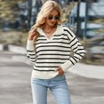 thumbnail image 2 of Pull Rayé American station Doux Confortable et Chaud pour Femmes Décontractées en Automne et Hiver tzw, 2 of 5