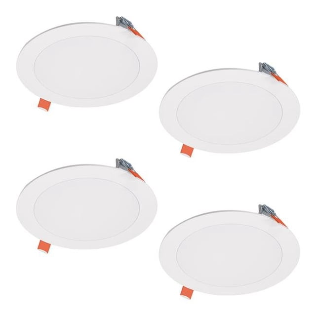 6 in. 10.1W HLB Lite LED Recessed Direct Mount Light Trim - Matte White