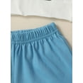 thumbnail image 4 of CARETOO Toddler Girl Clothes 1-5T Summer Casual Top Tee Loose Shorts Headband Cotton Fabric 3pcs, 4 of 13