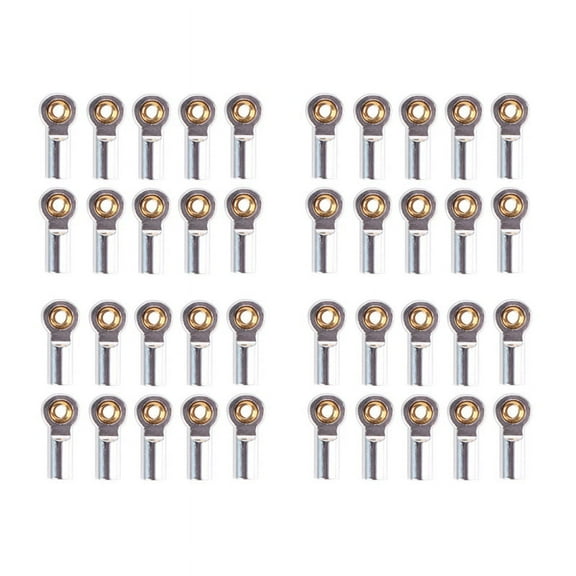 40Pcs Metal M3 Link Tie Rod End Ball Joint for 1/10 RC Car Crawler AXIAL SCX10 D90 D110 CC01,Silver