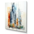 thumbnail image 2 of Designart "New York City Skyscrapers in Blue and Orange Minimalism V" Architecture Canvas Wall Art - Industrial Grey Skyscrapers Bedroom Canvas Wall Art, 2 of 6