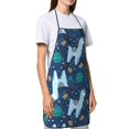 thumbnail image 4 of Easygdp Alpaca Astronaut in Space Apron Waterdrop Resistant with 2 Pockets,Oil Resistant Cooking Kitchen Chef Apron for Women Men, 4 of 7