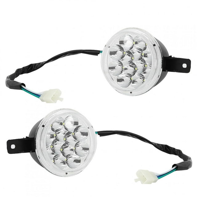 Nimomo Faro delantero de motocicleta, lámpara de faro delantero derecho izquierdo LED de 12V, apto para Bull Farm Quad Dirt Bike ATV 150cc 250cc, 2 uds.