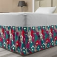 thumbnail image 1 of Winter Bed Skirt, Pastel Tone Hexagons with Various Motifs or Bird of Cityscape, Elastic Bedskirt Dust Ruffle Wrap Around for Bedding Decor, 4 Sizes, Multicolor, by Ambesonne, 1 of 2