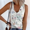 thumbnail image 2 of Bibifish Womens Tank Tops Floral Print Summer Sleeveless Tank Tops Half Button Front Ladies Flowy Out Tops, 2 of 4