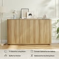 thumbnail image 3 of MARNUR Sideboard Buffet Cabinet, Storage Cabinet 55"W with Adjustable Shelves, Anti-Tip, Easy Clean Top, Stylish Wave Style, Oak, 3 of 14