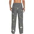 thumbnail image 3 of Xecao Airplane Routes Around The World Men's Straight Lounge Pajama Pants: The Ultimate in Comfortable Sleepwear, 3 of 9