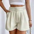 thumbnail image 3 of SOMER Womens Shorts Casual High Waist Dressy Shorts Summer Loose Wide Leg Shorts with DIY Belt, 3 of 7