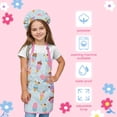 thumbnail image 4 of Delantal SANDJEST Ice Cream Kid para niñas con bolsillo y gorro de chef, 4 of 8