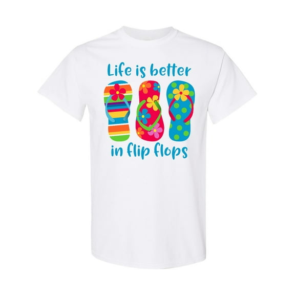 Inktastic Life is Better Flip Flops T-Shirt