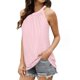 thumbnail image 2 of Camiseta sin mangas plisada con cuello redondo, cuello redondo, color liso, sin mangas, plisada, para mujer, verano, rosa, L, 2 of 5