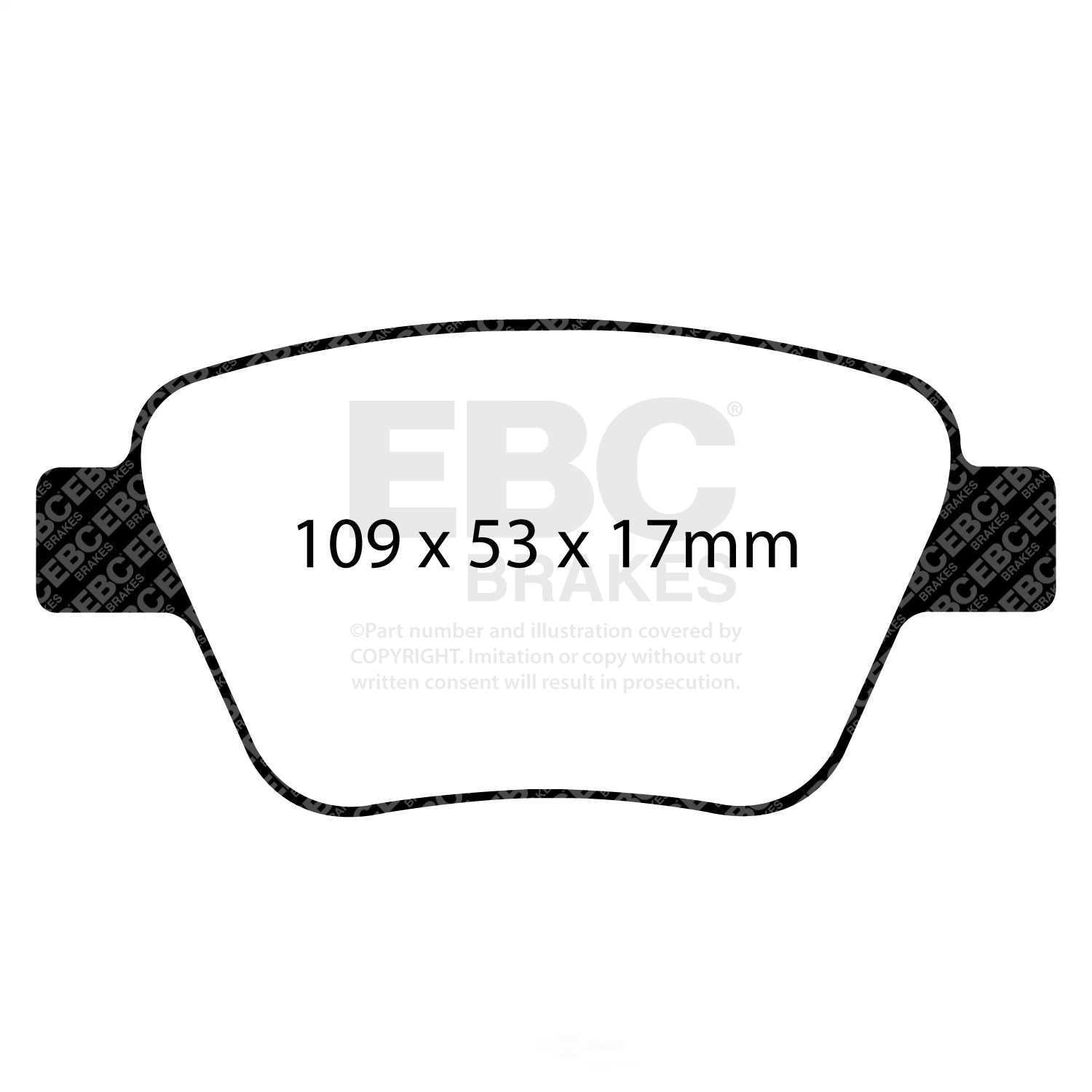 EBC 10-13 Audi A3 2.0 Turbo (Bosch rear caliper) Redstuff Rear Brake Pads Fits select: 2010-2018 VOLKSWAGEN JETTA, 2012-2015 VOLKSWAGEN PASSAT