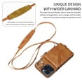 thumbnail image 4 of Crossbody Wallet Back Case for iPhone 14 Pro Max with Card Holder, Vintage Premium PU Leather Case with Long Shoulder Strap, Purse Shockproof Flip Phone Cover for iPhone 14 Pro Max, Brown, 4 of 12