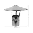thumbnail image 2 of FESTFENDS chimney pipe cap Chimney Cap Silver Prevent Rain Entry for Home 1Set, 2 of 8