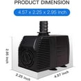 thumbnail image 4 of Simple Deluxe 290 GPH UL Listed Submersible Pump with 6' Cord, Water Pump for Fish Tank, Hydroponics,  Aquariums & Inline, 2-Pack, Black, 4 of 8