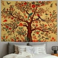 thumbnail image 2 of Creowell  Tapestry Tree of Life Wall Hanging Psychedelic Tapestries Indian Bedspread Picnic Sheet Wall Decor Blanket Wall Art Bedroom Decor (Yellow Orange Tree of Life 40x30inch, 2 of 6
