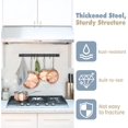 thumbnail image 3 of 16.3 Inch Kitchen Rail Rack with 15 Detachable S Hooks, Space-Saving Utensil Rack Wall Mounted for Pot Pan Lid Spatula, Kitchen S Hooks for Utensils, Black, 3 of 7