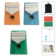 17 Key Kalimba Thumb Piano, Solid Mahogany Wood Body Finger Piano Set