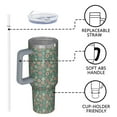 thumbnail image 4 of Green Christmas Floral Pattern Tumbler with Handle and Lid,40oz Double Wall Vacuum Insulated Tumbler,Cups Gift for Women and Men, 4 of 7