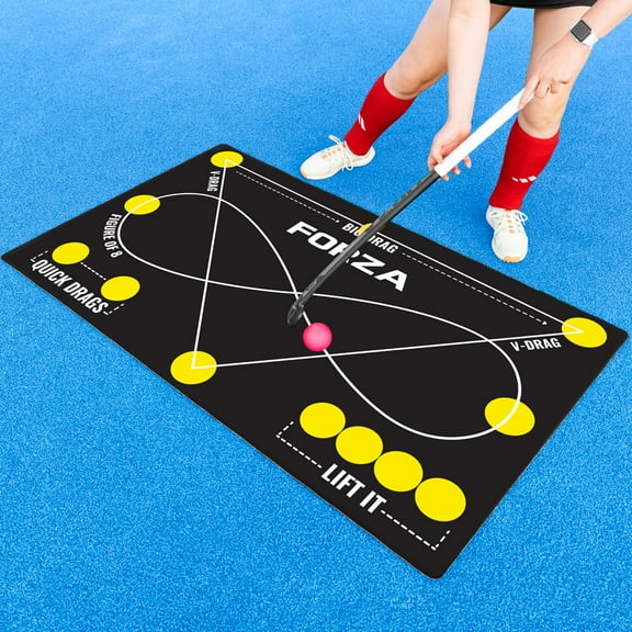 FORZA Individual Hockey Control Mat | 59in x 35.5in PVC Stick-Handling & Drills Mat with Non-Slip Rubber Base | High-Visibility Drill Zones for Solo Training