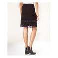 thumbnail image 2 of maison Jules Womens Cutout A-line Skirt, Black, 6, 2 of 4