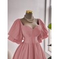 thumbnail image 4 of Plus Size Elegant Solid Color Waist Cinched Dress, Summer, 4 of 10