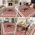 thumbnail image 6 of 8x10 Washable Area Rug, Retro Mottled Non-Slip Extra Large Rectangle Rug for Living Room Bedroom, Country Star Berry Farmhouse Red Buffalo Plaid Indoor Floor Mat for Home Decor, 6 of 9