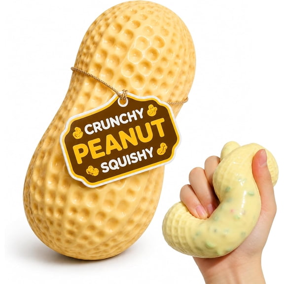 Crunchy Peanut Squishy ASMR Squeeze Stress Relief Fidget for Adults, Crunchy ASMR Experience, Soft Flexible Texture, Satisfying Hand Squeeze for Relaxation, Office Desk Accessory and Adult Gift