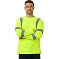 thumbnail image 5 of ProtectX 3-Pack Class 3 Long Sleeve High Visibility Safety T-Shirt with Elastic Reflective Stripes, Men's Heavy Duty Breathable Hi Vis Reflective Shirts, Green - Small, 5 of 7