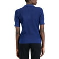 thumbnail image 3 of Alfani Women's Short Sleeve Pointelle Polo Sweater Blazing Navy Size XL, 3 of 3