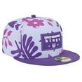 thumbnail image 3 of Men's New Era Purple Sacramento Kings Palm Fronds 2-Tone 59FIFTY Fitted Hat, 3 of 5