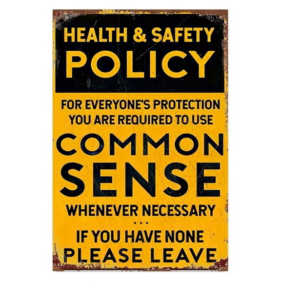 COMMON SENSE Metal Sign Aluminum Retro Funny Tin Sign Vintage Wall Decor for Home Office Garden Yard 8x12 Inches