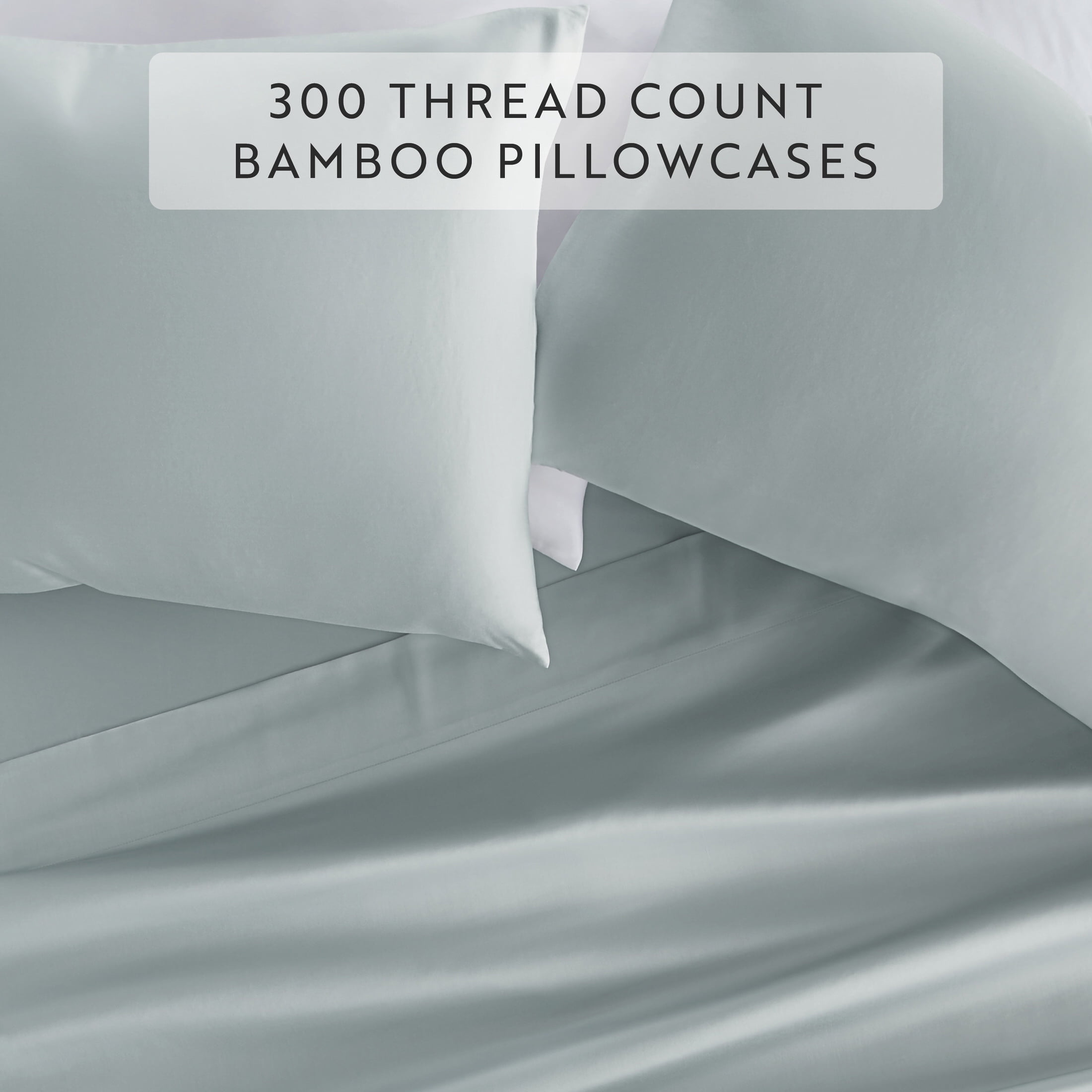 Noble Linens 2 Piece Rayon From Bamboo Pillowcase Set, Light Blue, King