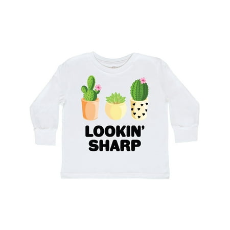 

Inktastic Lookin Sharp with Cacti and Succulent Gift Toddler Boy or Toddler Girl Long Sleeve T-Shirt