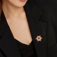thumbnail image 2 of Small Marquise Rhinestone Flower Brooch Pins for Women Gold-Toned Fashion Crystal Cute Geometric  Corsage Brooches Lapel Pins Suit Dress Accessories Elegant Chic Christmas Banquet Jewelry, 2 of 6
