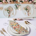 thumbnail image 3 of Boho Beige Flowers Cloth Napkins, Spring Abstract Watercolor Floral Leaf Washable and Reusable Dinner Napkins Set of 8, Table Napkin for Kitchen Party Birthday Wedding Hotel Housewarming 20"x20", 3 of 9
