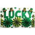 thumbnail image 1 of St Patricks Day Backdrop Banner Shamrock Decorations Irish Luck Party Background Flower Props Green Hat Festival Decor Gift Events Photography, 1 of 4