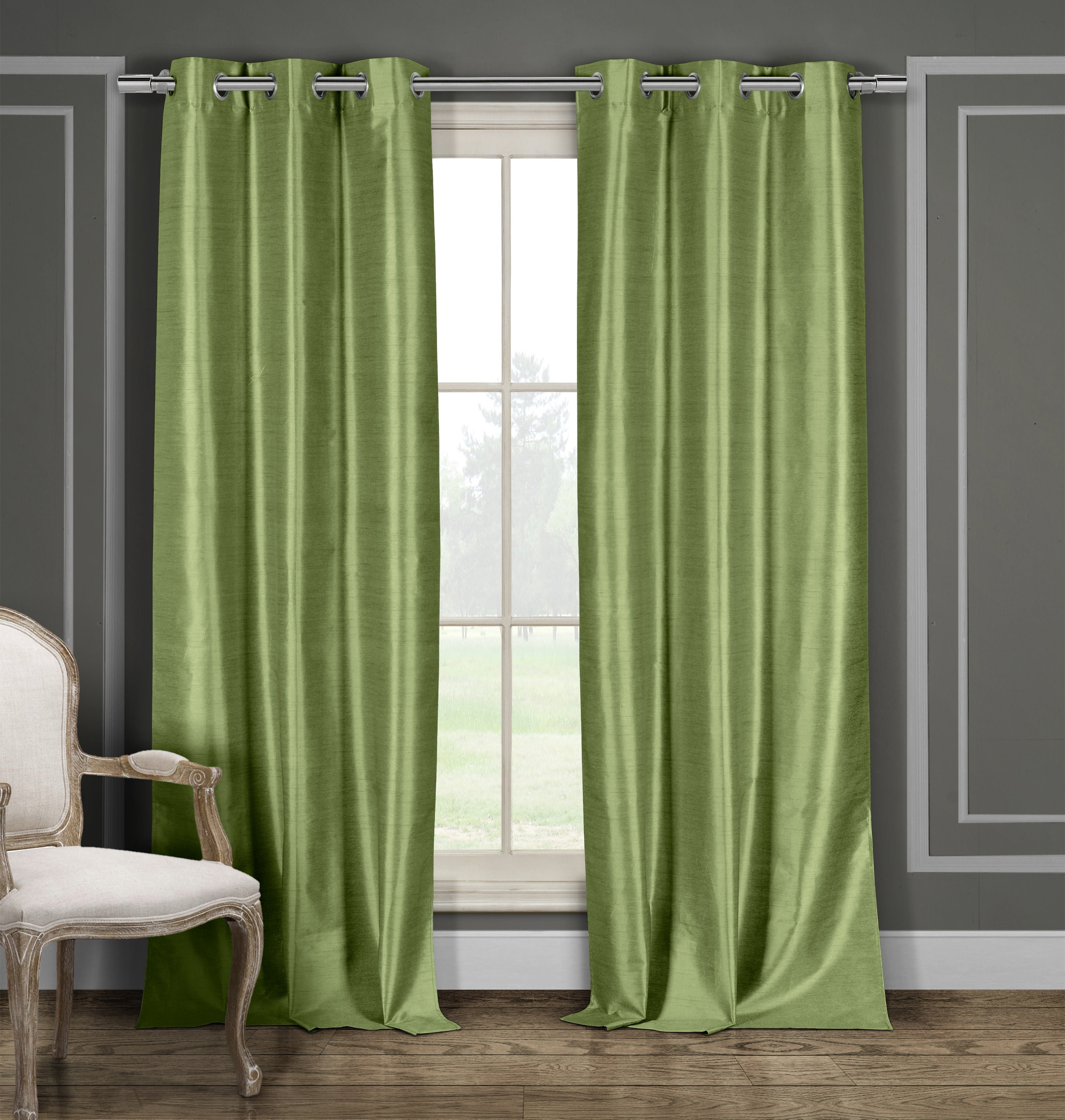 Daenerys Solid Thermal Insulated Blackout Curtain Set - Walmart.com
