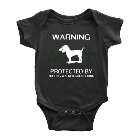 

Warning: Protected by A Treeing Walker Coonhound Dog Funny Baby Rompers Baby Clothes (Black 0-3 Months)