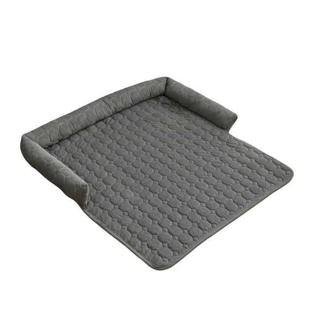 Fuzzy Pet Couch Covers For Sofa Calming Dog Bed Dog Mat For Furniture Protector With Bolster For Large Medium Small Dogs And Cats 75x75cm Grey
